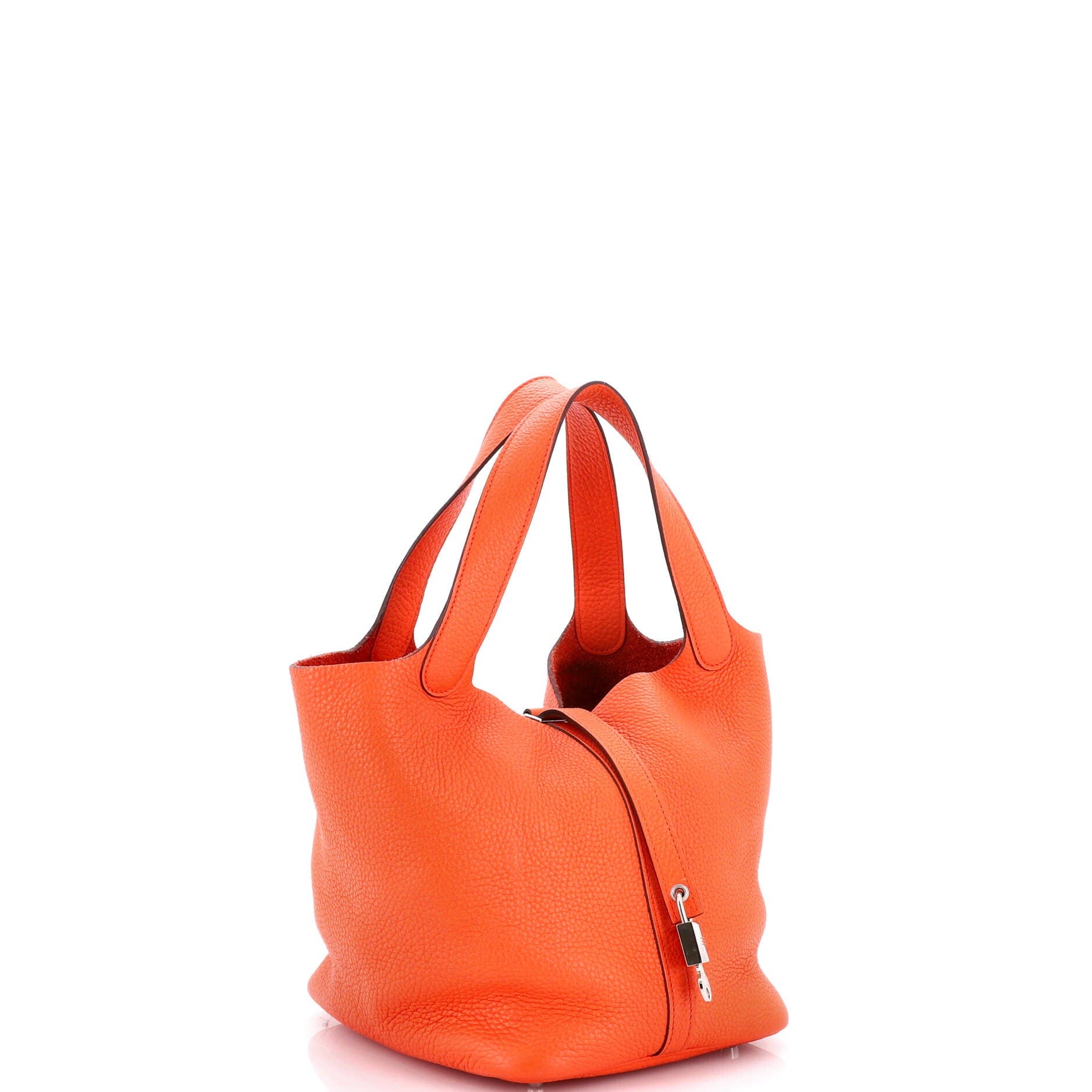 Pre-Owned Hermes Picotin Lock Bag Clemence MM, Alternate, color, Orange Poppy