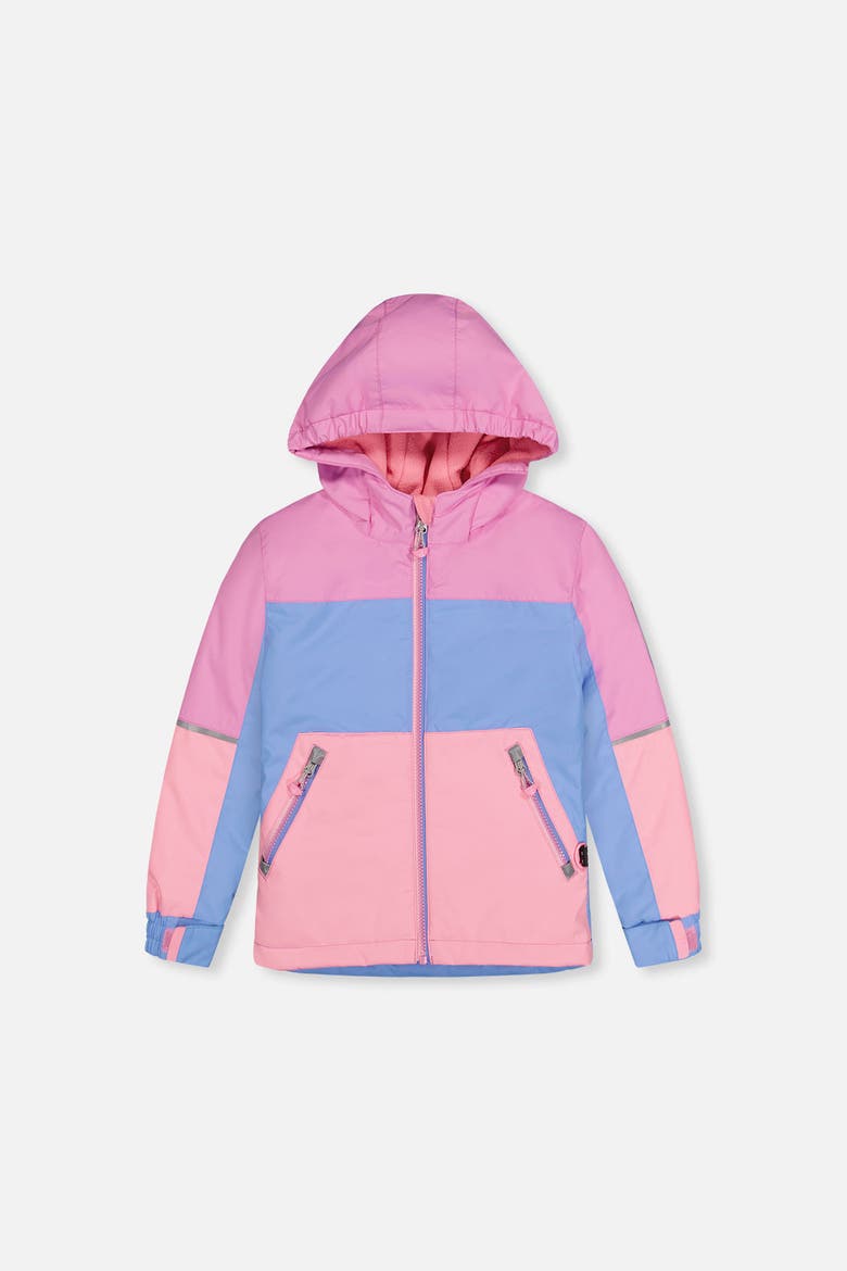 Chill Lightweight Hooded Jacket & Foot Strap Pants Two Piece Snowsuit, Alternate, color, Pink, Blue and Mauve