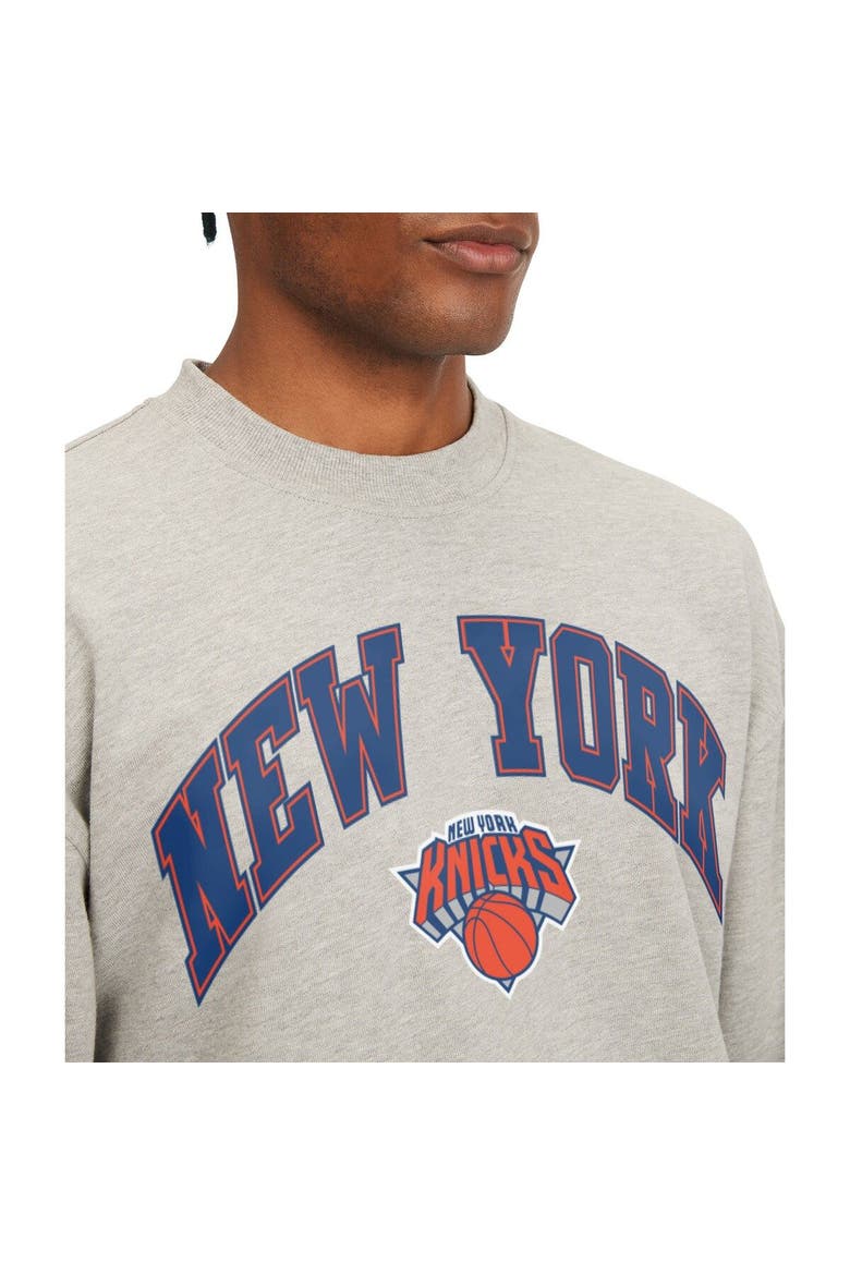 Men's Tommy Jeans Gray New York Knicks James Patch Pullover Sweatshirt, Alternate, color, Gray