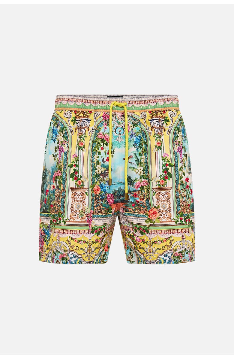 Camilla Mid Length Boardshort With Elastic Waist Tales Of Topkapi Palace, Alternate, color, Tales Of Topkapi Palace