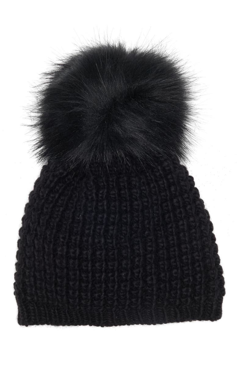 Kyi Kyi Faux Fur Pompom Classic Beanie | Nordstromrack