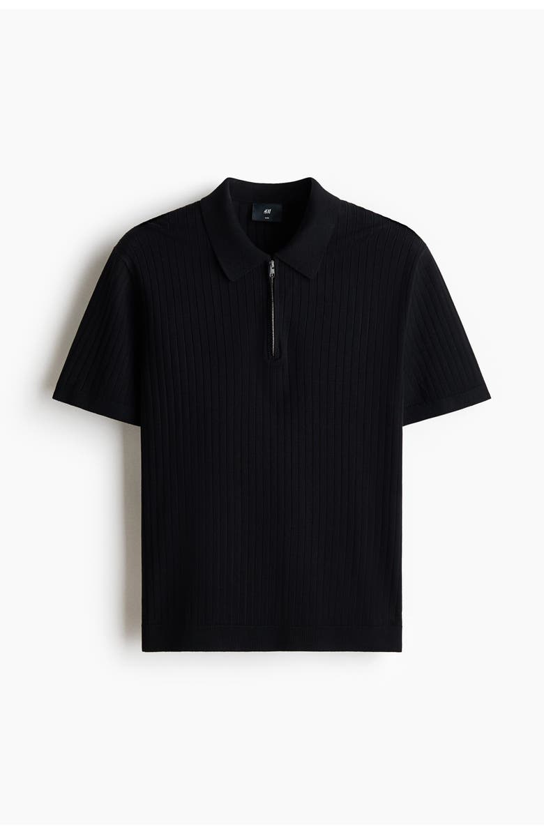 H&M Slim Fit Polo Shirt, Main, color, Black
