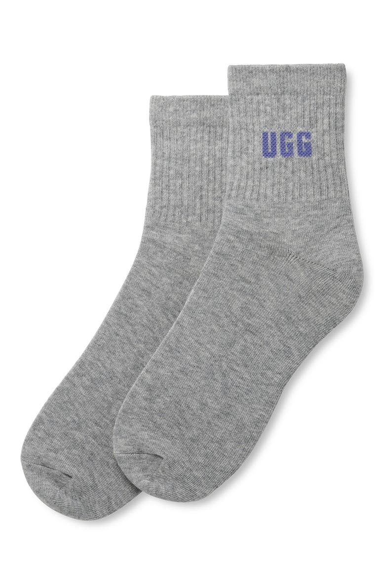 Quinlin Assorted 2-Pack Logo Quarter Socks, Alternate, color, RED SAFFRON / GREY HEATHER