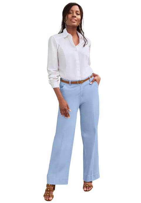 Stretch Cotton Chino Wide-Leg Trouser (Plus) (Petite Available)