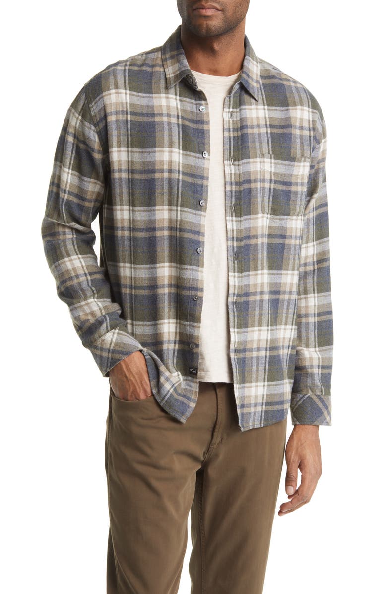 Rails Lennox Relaxed Fit Plaid Cotton Blend Button-Up Shirt, Main, color, 