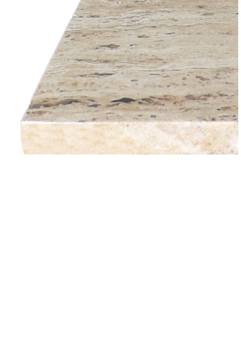 Cecil Modern Square Marble End Table with Cross Base, Solid Stone Accent Side Table for Living Room, Alternate, color, Travertine