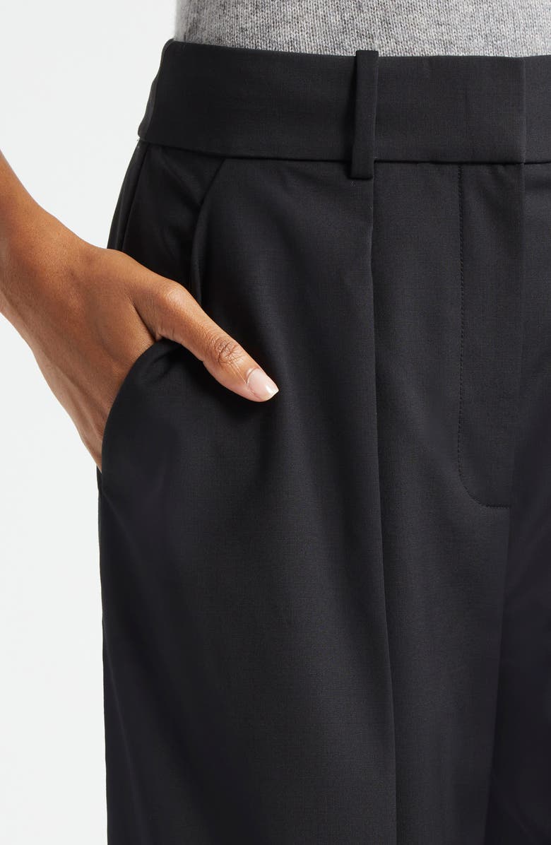 Veronica Beard Sonia Wool Blend Wide Leg Pants, Alternate, color, Black