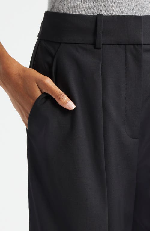 Veronica Beard Sonia Wool Blend Wide Leg Pants In Black