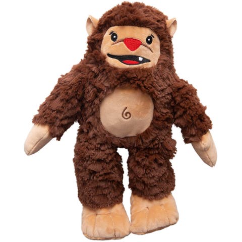 Billy the Big Foot, Brown Plush Dog Toy, Squeaks, Crinkles