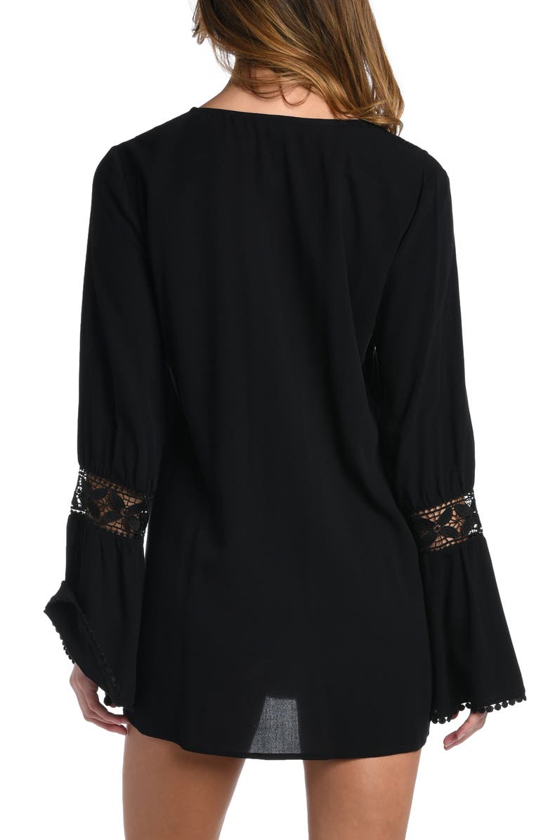 La Blanca Coastal Long Sleeve Cover-Up Tunic Dress, Alternate, color, 
