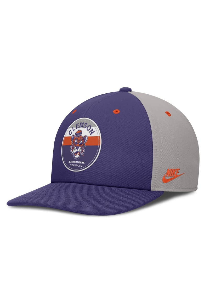Men's Nike Purple/Gray Clemson Tigers Prep Pro Performance Snapback Hat, Main, color, Purple
