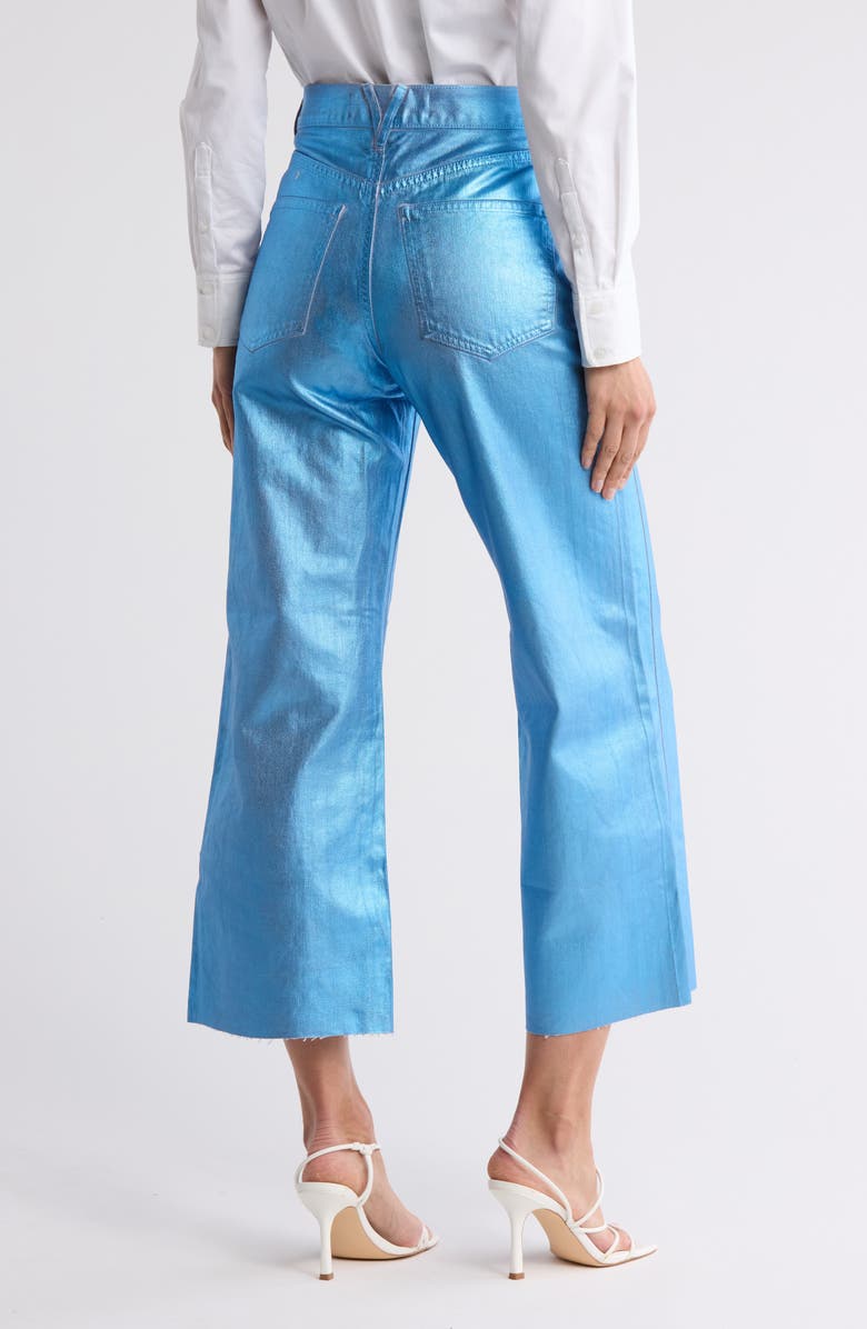 Veronica Beard Taylor High Waist Raw Hem Ankle Wide Leg Jeans, Alternate, color, 