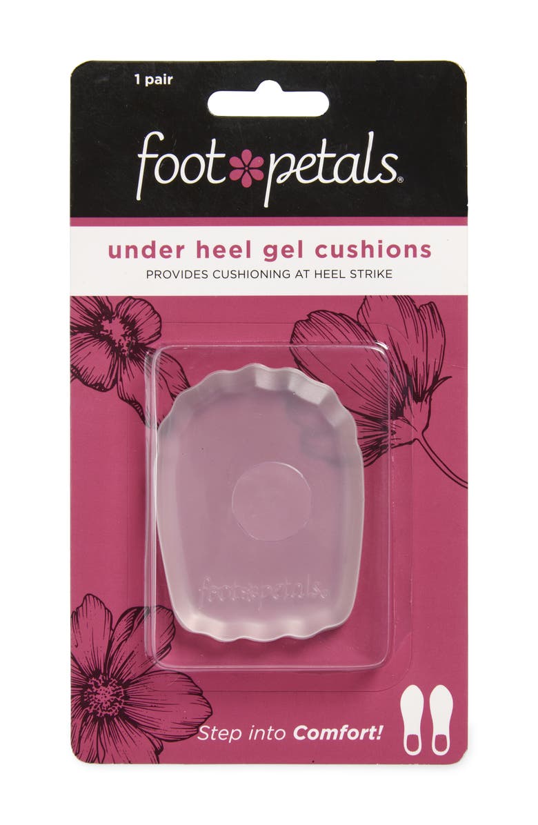 Foot Petals TechnoGel 2-Pack Under Heel Gel Cushions, Main, color, Clear