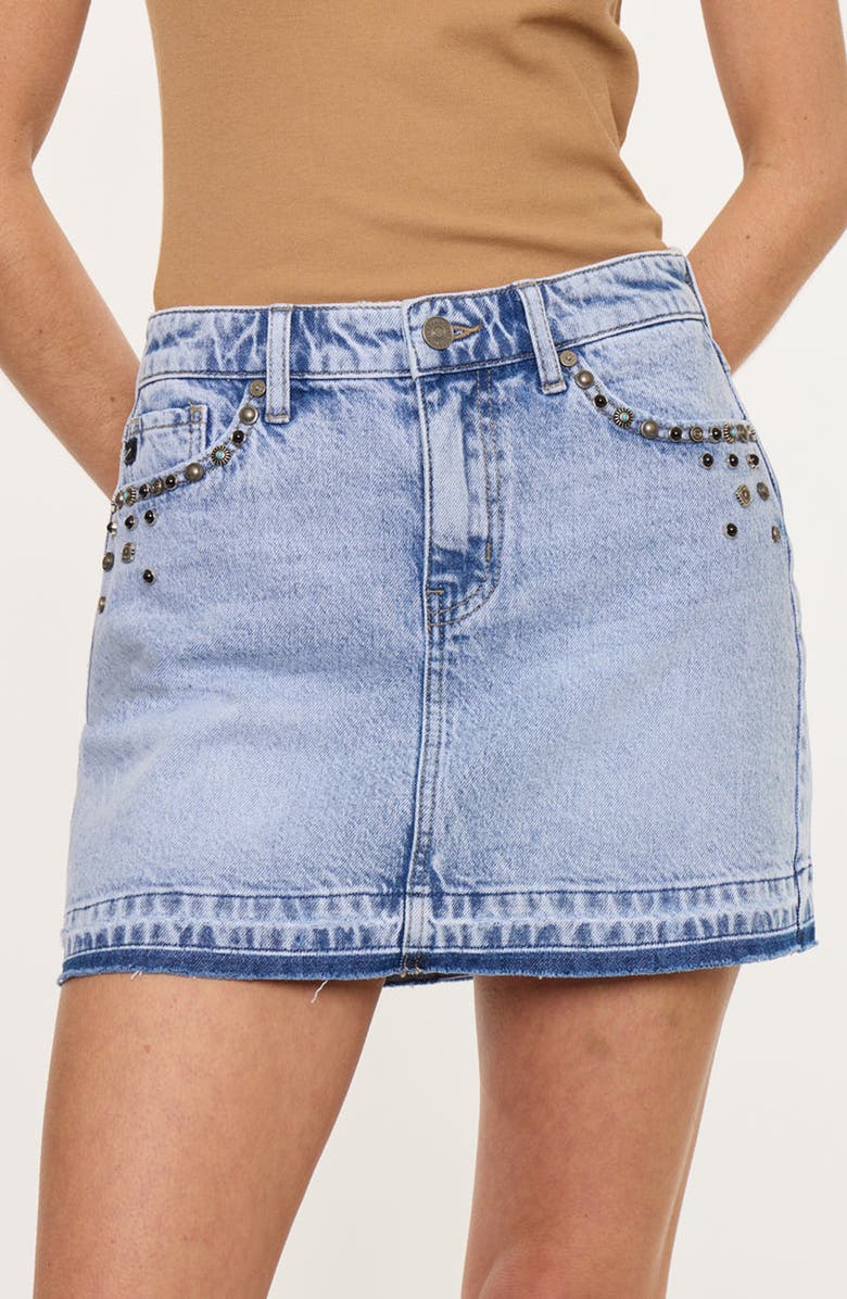 KanCan Mildred Mid Rise Western Skirt, Alternate, color, Medium Light