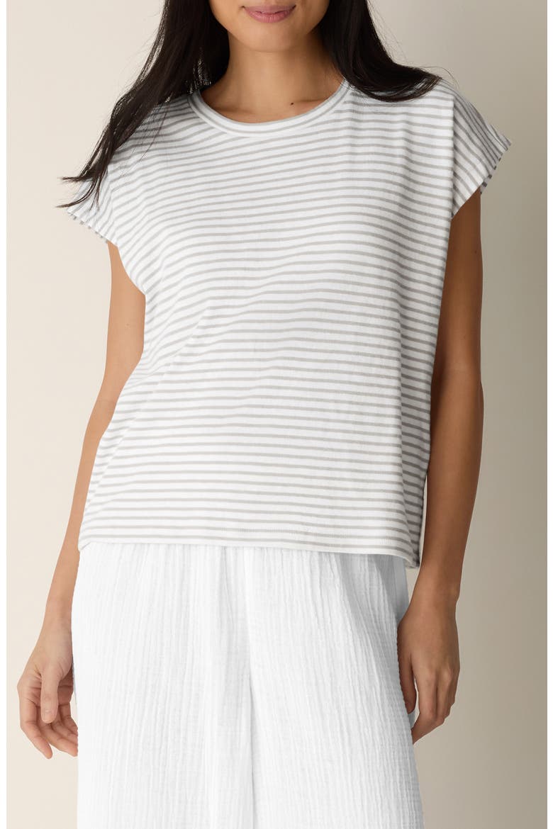 Stripe Organic Cotton T-Shirt, Main, color, CHALK