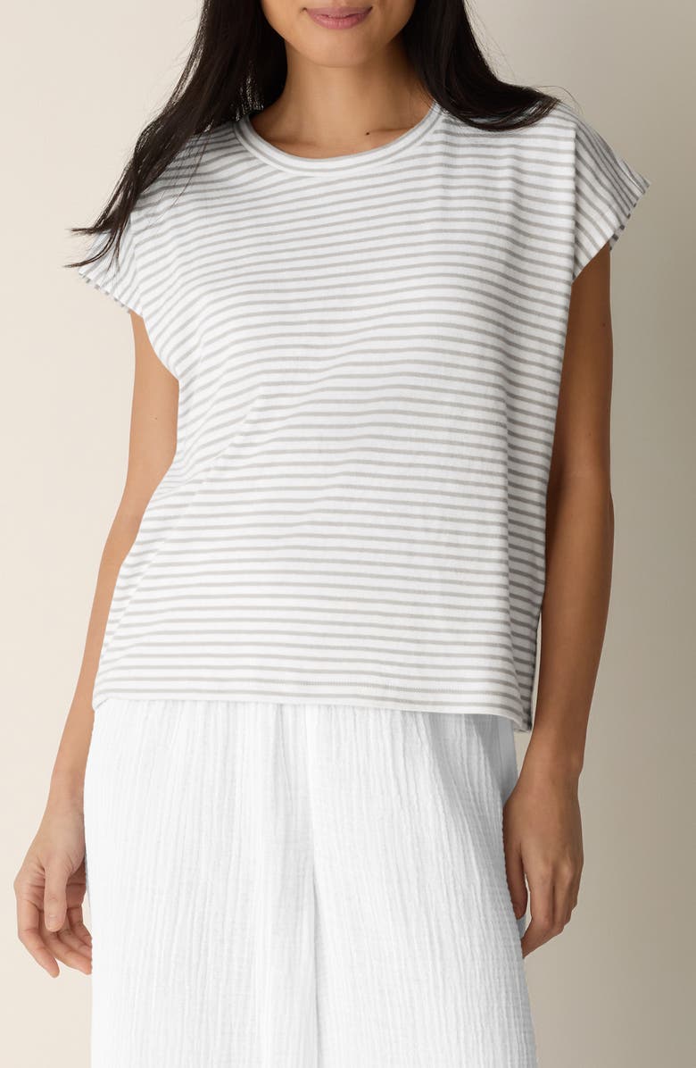 Eileen Fisher Stripe Organic Cotton T-Shirt, Main, color,