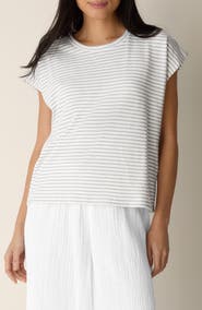 Eileen Fisher Stripe Organic Cotton T-Shirt