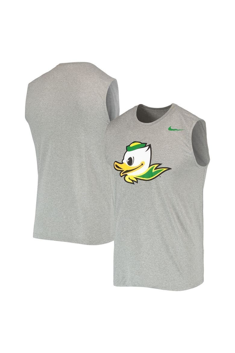 Men's Nike Heathered Gray Oregon Ducks Performance Legend Tank Top, Main, color, Heather Gray