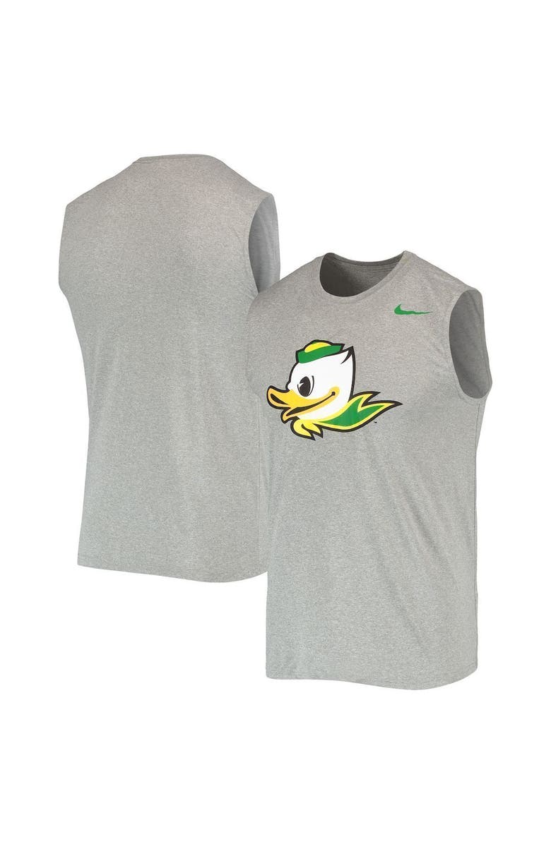 Nike Men's Nike Heathered Gray Oregon Ducks Performance Legend Tank Top, Main, color, 