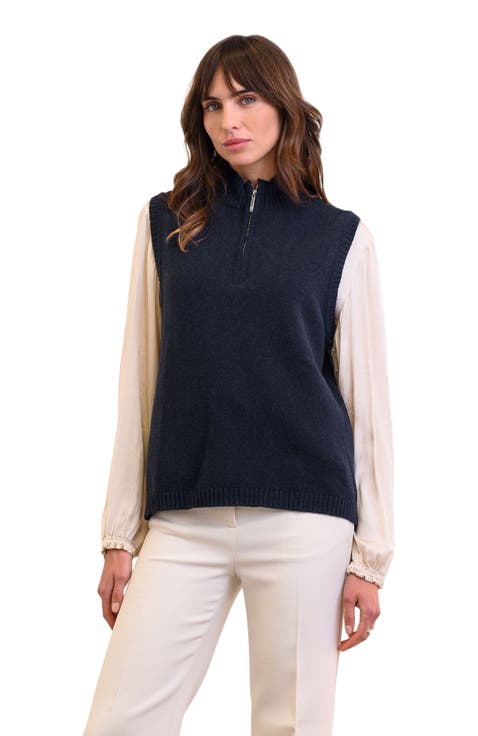 Lmbswl Quarter Zip Slvless Top