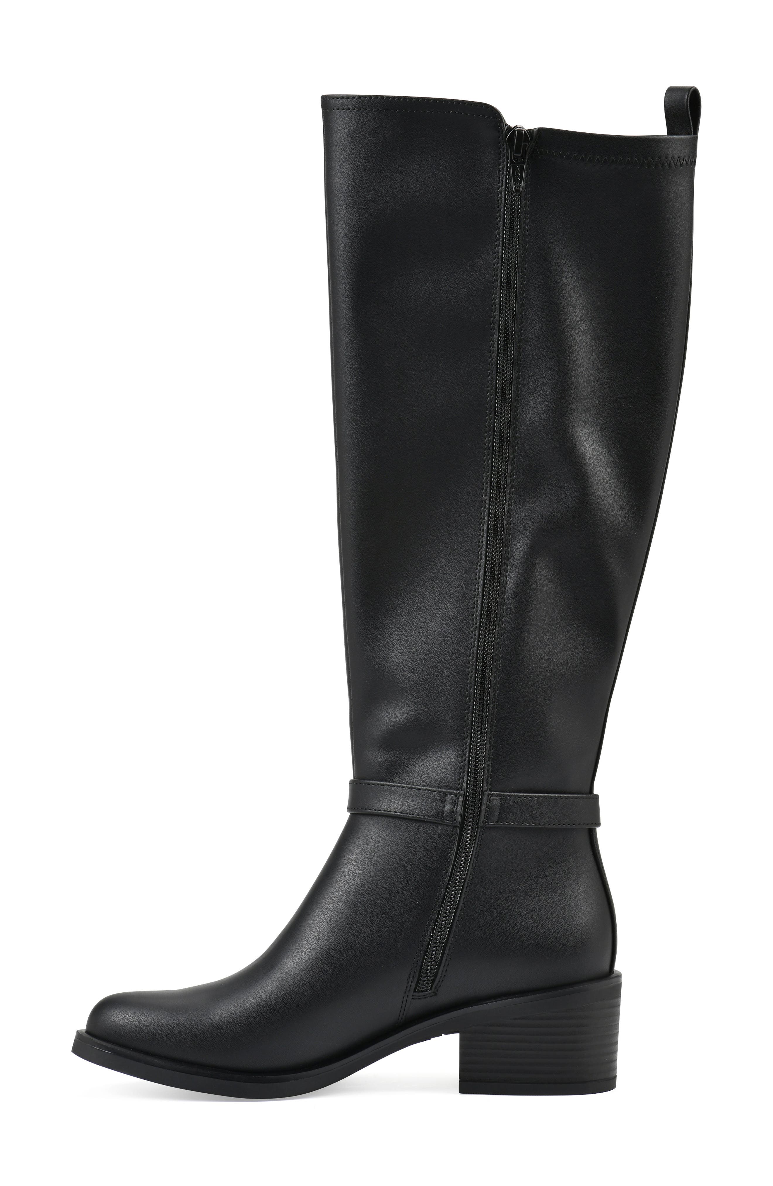 White Mountain Footwear Custard Tall Boot, Alternate, color, Black Smooth
