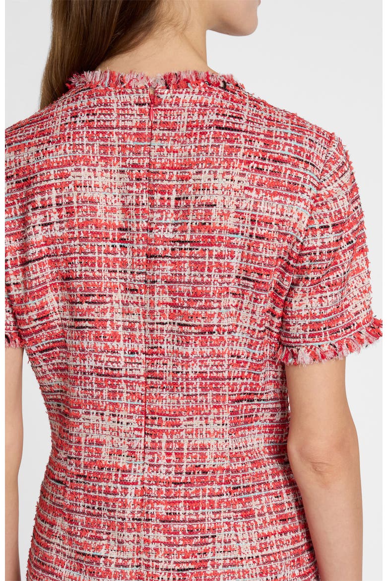 Giulia Short Sleeve Sheath Dress in Modern Tweed, Alternate, color, Chili Pepper