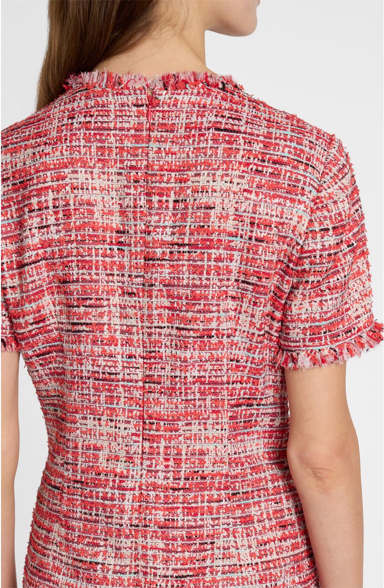 Santorelli Giulia Short Sleeve Sheath Dress in Modern Tweed, Alternate, color, Chili Pepper