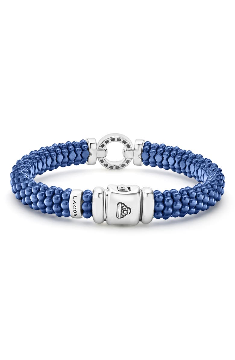 LAGOS Blue Caviar Diamond & Ceramic Rope Bracelet, Alternate, color, Marine