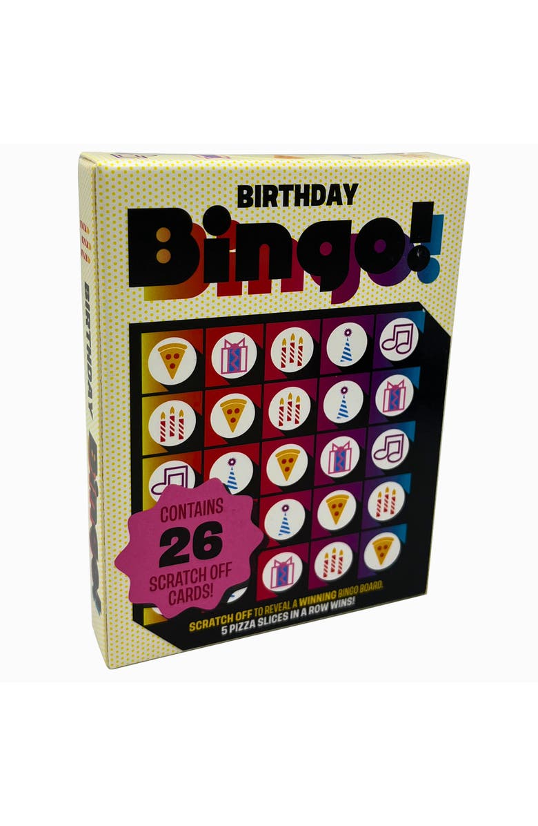 Grand Prix International Birthday Bingo Scratch Card Party Game, Main, color, Multicolored