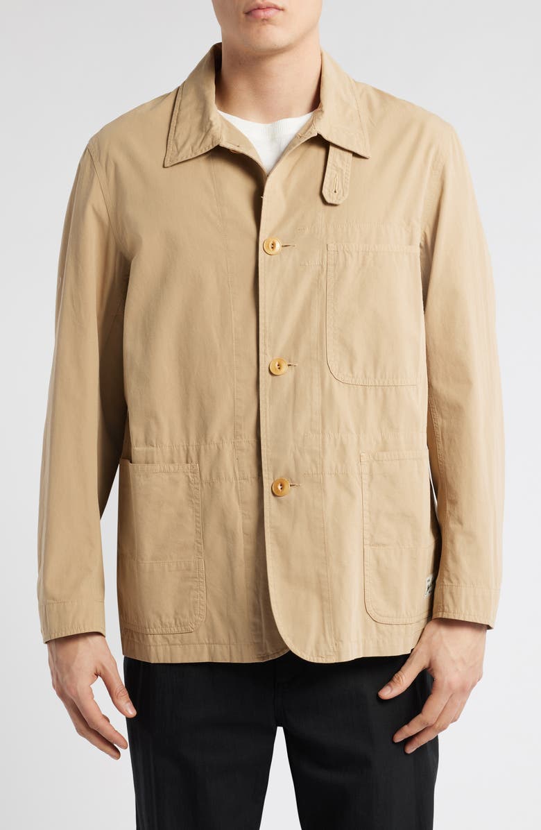 MERZ B SCHWANEN Relaxed Fit Organic Cotton Poplin Jacket, Alternate, color, Khaki