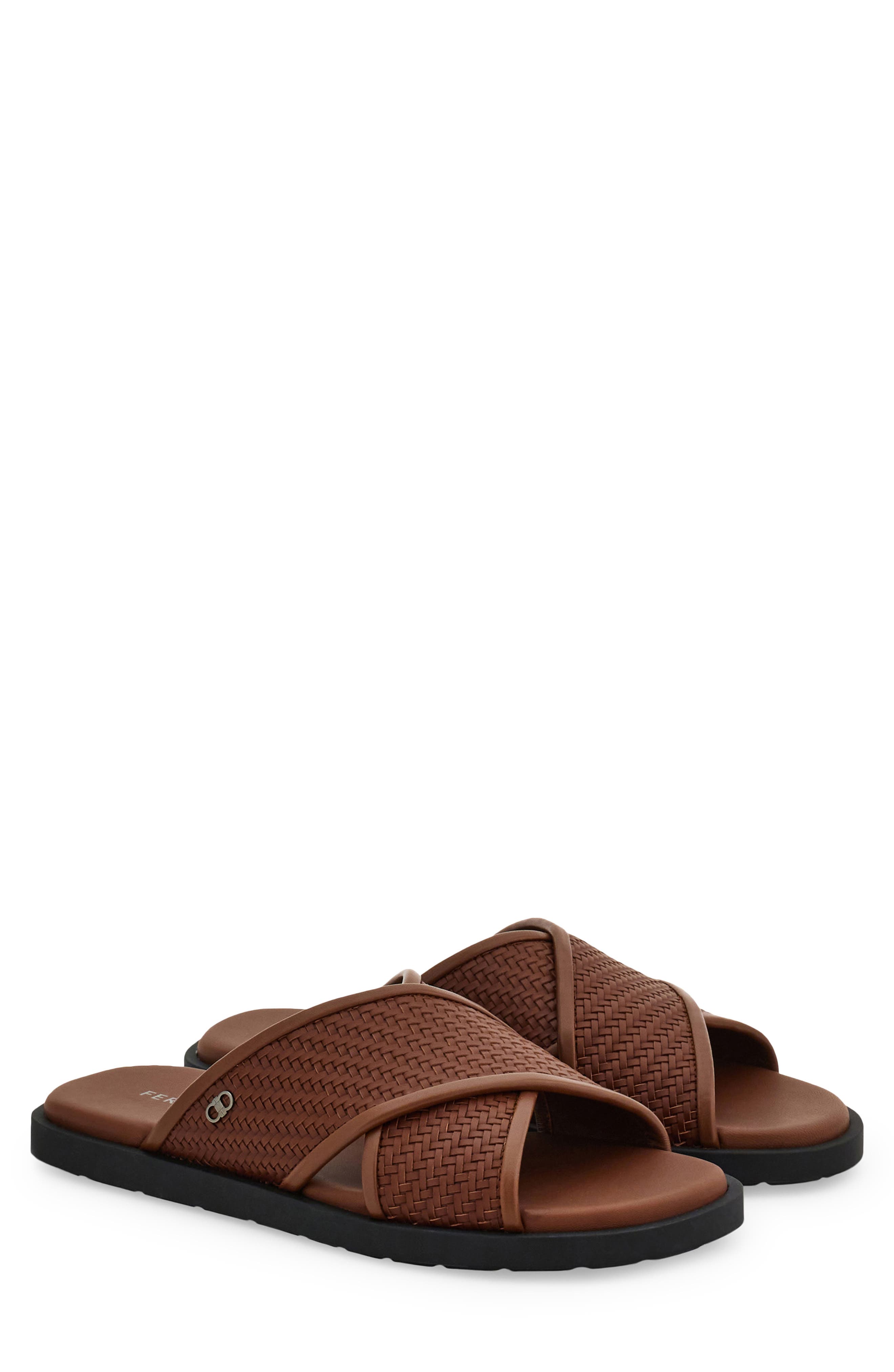 FERRAGAMO Brise 2 Slide Sandal, Main, color, Midbrown Midbrown Midbrown