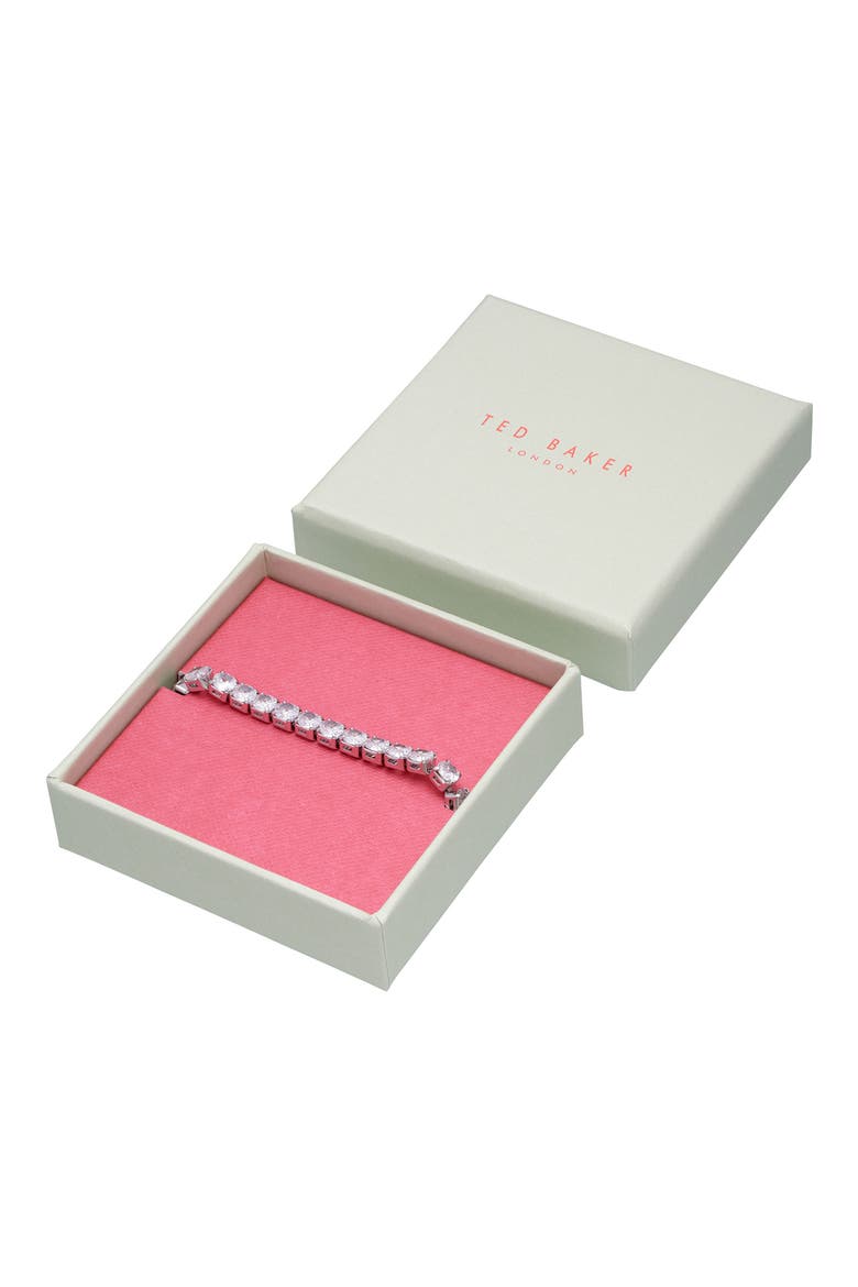 Melrah Icon Crystal Slider Tennis Bracelet, Alternate, color, SILVER TONE CLEAR CRYSTAL