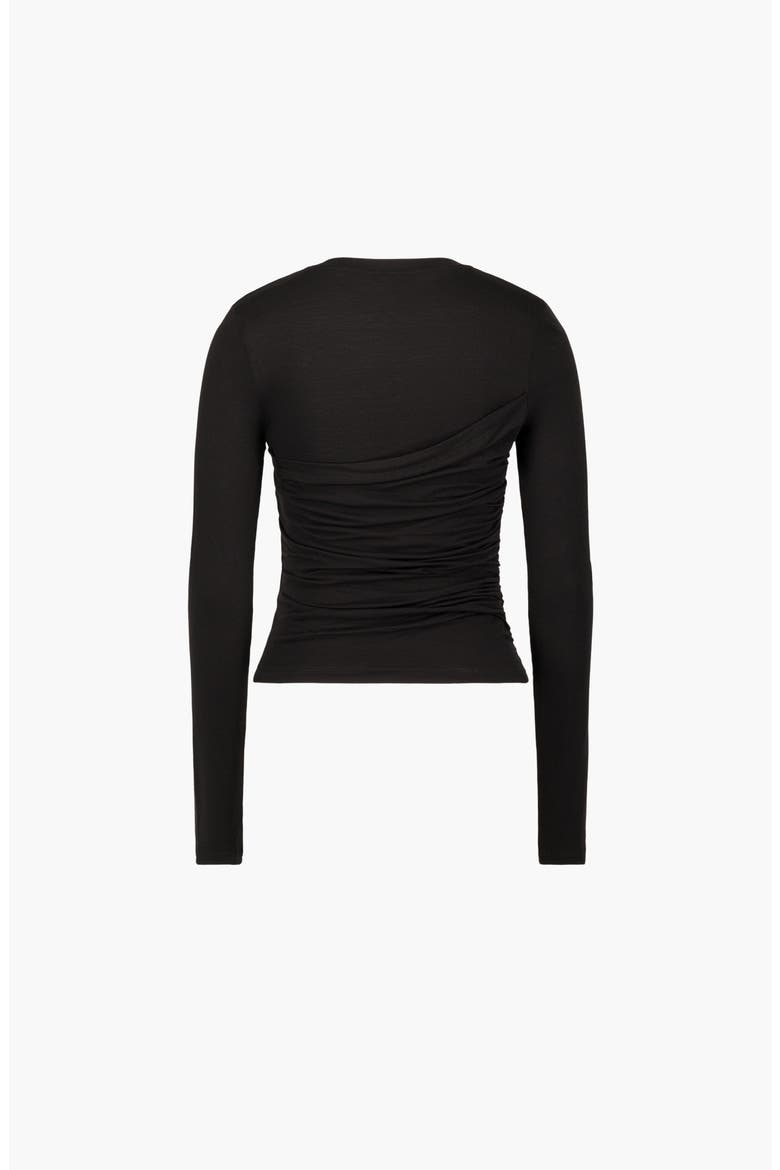 Shea Draped Long Sleeve Top, Alternate, color, Black