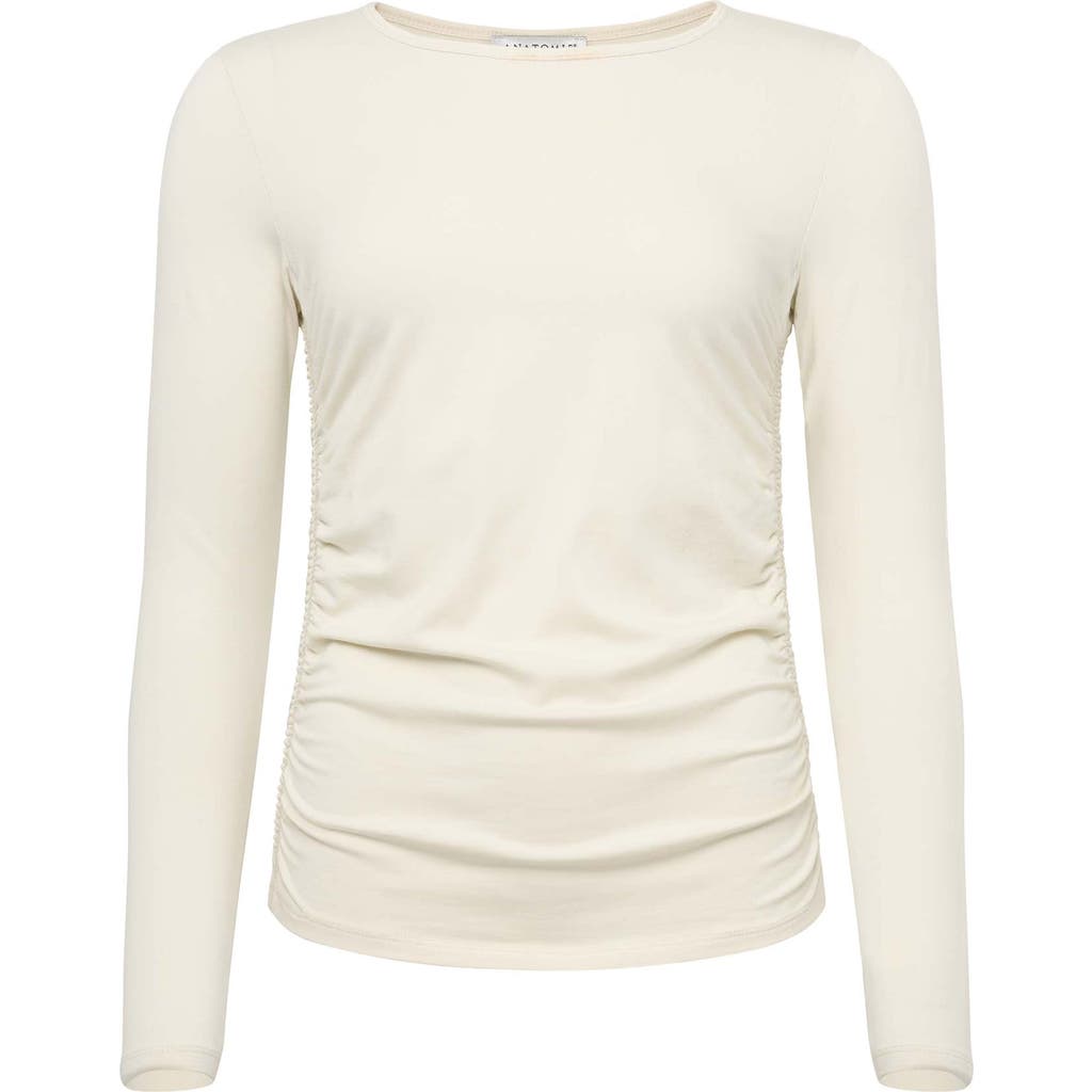 Anatomie Milly Ruched Long-Sleeve Top in Ivory