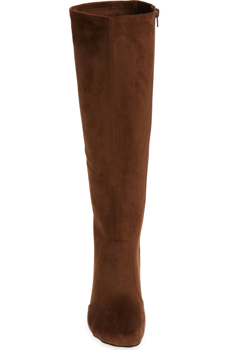 Jeffrey Campbell Conform Embossed Toe Knee High Boot, Alternate, color, Brown Suede