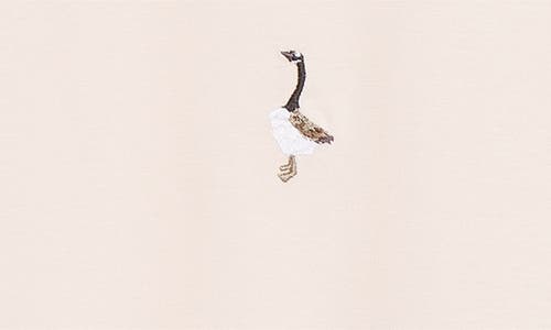 Thom Browne Embroidered Geese Short Sleeve Sweatshirt In Pink