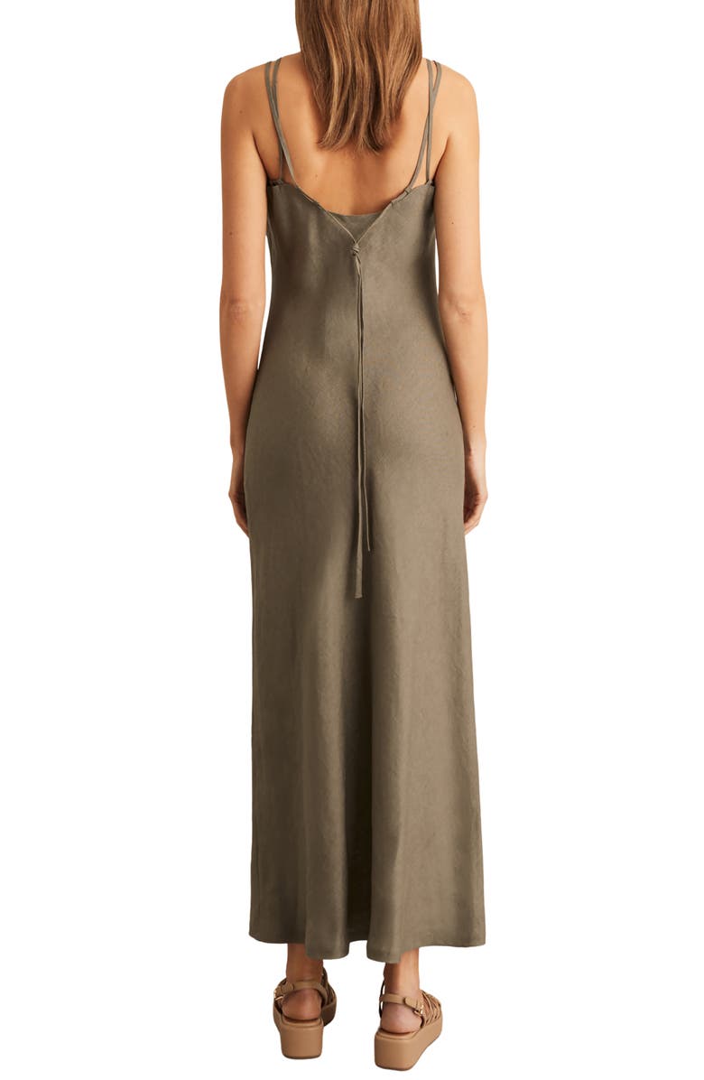 Reiss Roxanne Linen Sundress, Alternate, color, Khaki