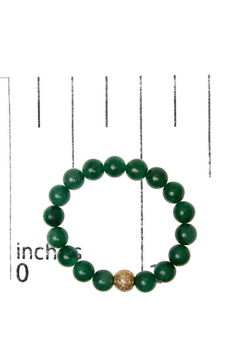 18K Yellow Gold Aventurine Beaded Charm Bracelet, Alternate, color, Yellow Gold
