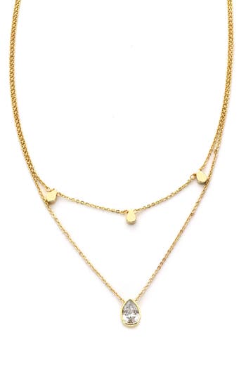 Panacea Crystal Teardrop Double Row Necklace