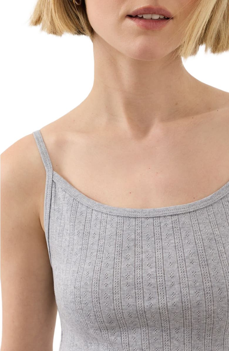 Pact Organic Cotton Pointelle Cami, Alternate, color, Heather Grey