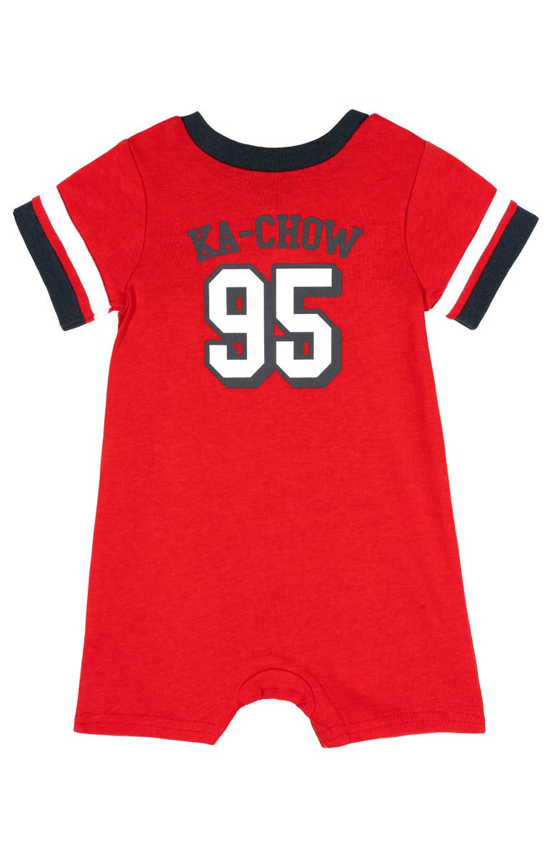 Disney Cars Lightning McQueen Athletic One Piece Romper, Alternate, color, Red Lightning Mcqueen