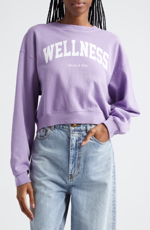 Wellness Ivy Cotton Crop Graphic Sweatshirt