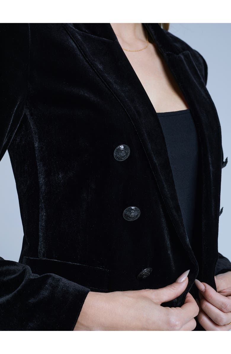 L'AGENCE Brooke Velvet Crop Blazer, Alternate, color, 