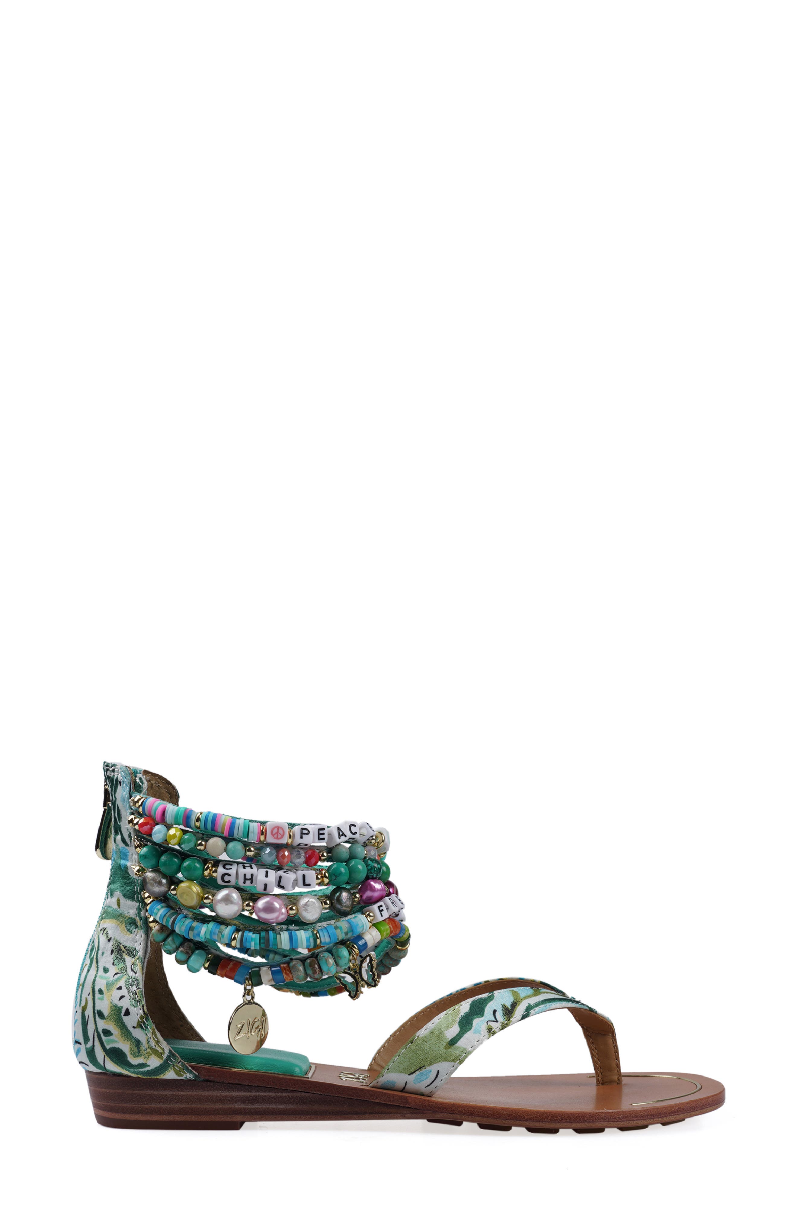 Fabella Ankle Strap Sandal, Alternate, color, TURQUOISE MULTI FABRIC