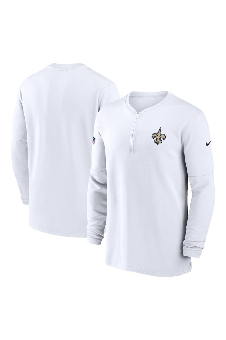 Men's Nike  White New Orleans Saints 2023 Sideline Performance Long Sleeve Quarter-Zip Top, Alternate, color, White
