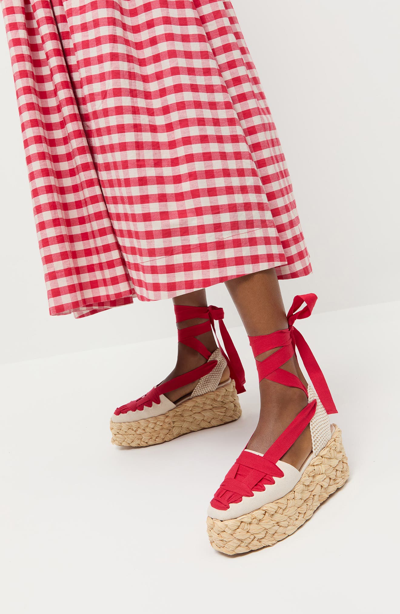 Mason Closed Toe Platform Espadrille, Alternate, color, NATURAL/ RED
