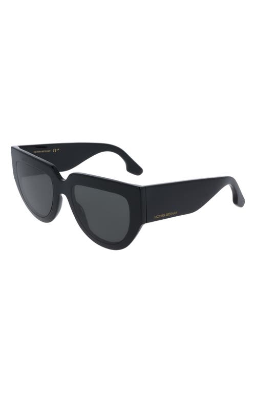 Victoria Beckham 53mm Classic Logo Tea Cup Sunglasses In Black