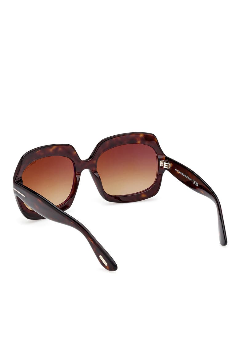 Ren 60mm Geometric Sunglasses, Alternate, color, DARK HAVANA / GRADIENT BROWN