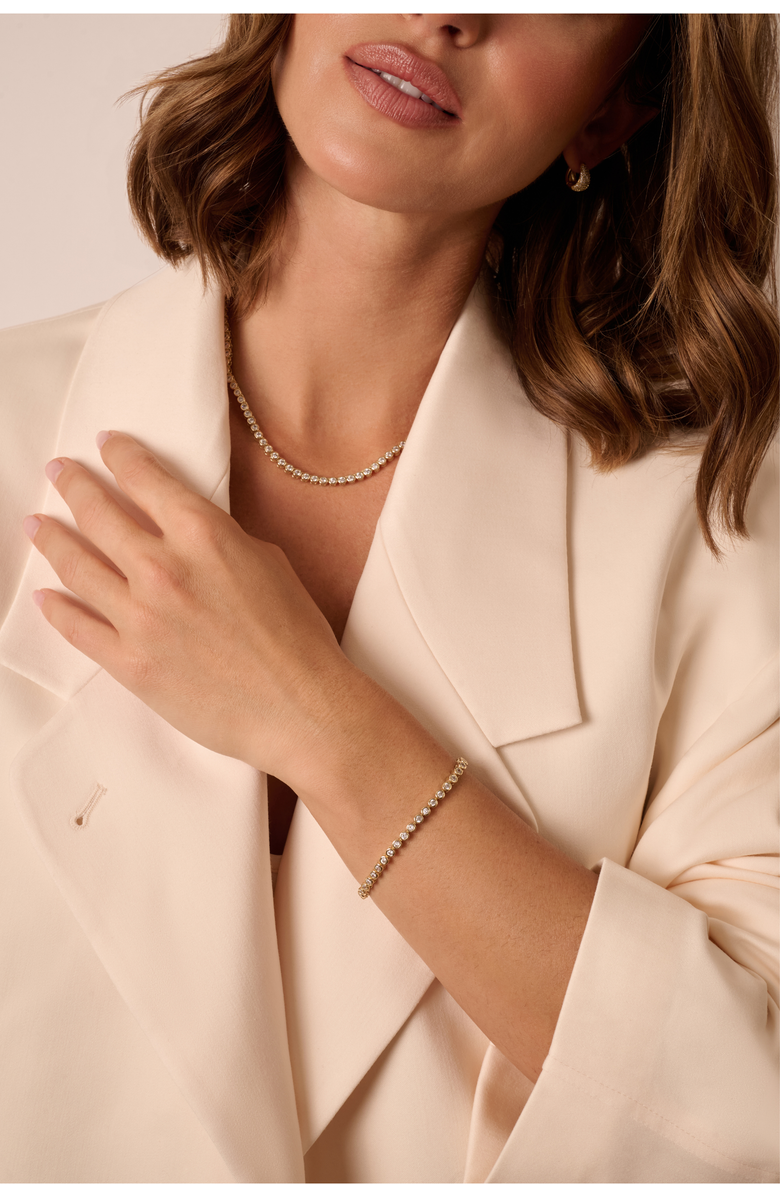 Electric Picks Mini Jewel Bezel Tennis Bracelet, Alternate, color, Gold