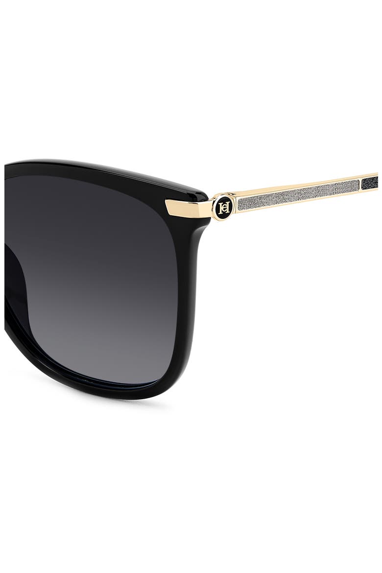 55mm Gradient Rectangular Sunglasses, Alternate, color, BLACK/ DARK GREY SF